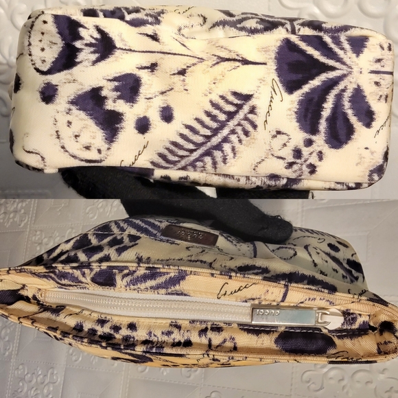 GUCCI by TOM FORD 2000 Navy 9Abstract Floral Canvas Toiletry Pouch Bag Authentic - Picture 6 of 16